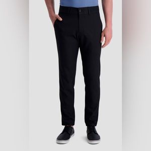 Haggar H26 Navy Black Chino Stretch Slim Fit Dress Pants, 32x32